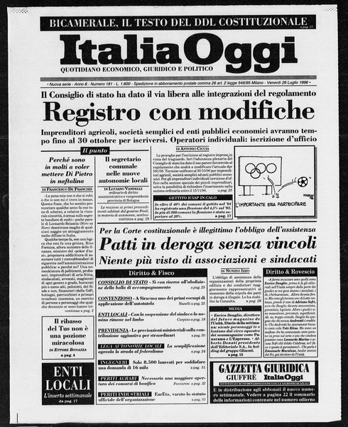 Italia oggi : quotidiano di economia finanza e politica